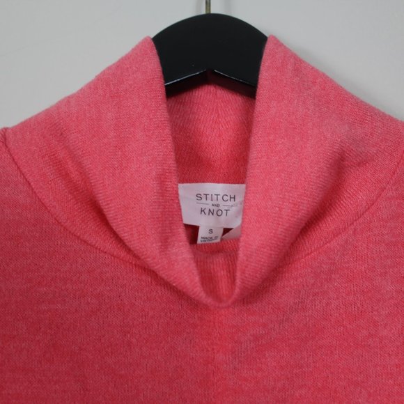 Stitch & Knot Coral Pink Sweater Top Womens S NWT - Picture 3 of 4